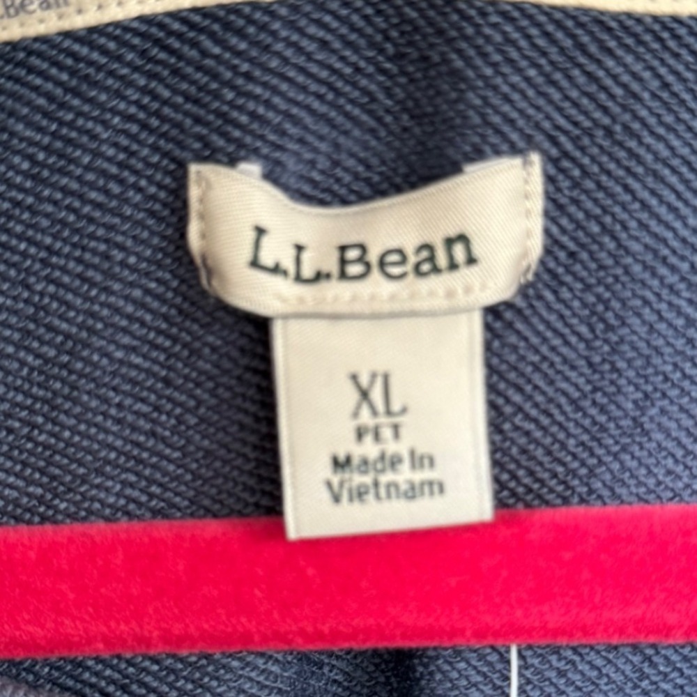 L.L. Bean 24/7 Sweats Dress Striped Blue Sz XL Casual Lounge Modest Travel Basic - Picture 4 of 7
